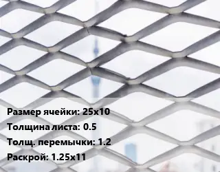 Сетка ЦПВС 25х10 s=0.5 1.2 Раскрой: 1.25х11